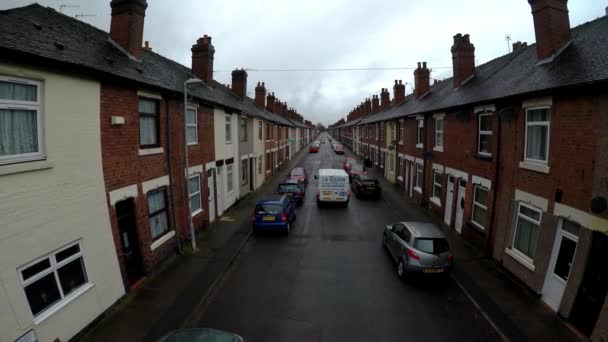 Aerial Footage Oldfield Street One Stoke Trents Poorer Areas Terrace — Video Stock