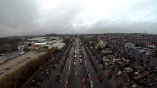 Aerial Footage Oldfield Street One Stoke Trents Poorer Areas Terrace — Video Stock