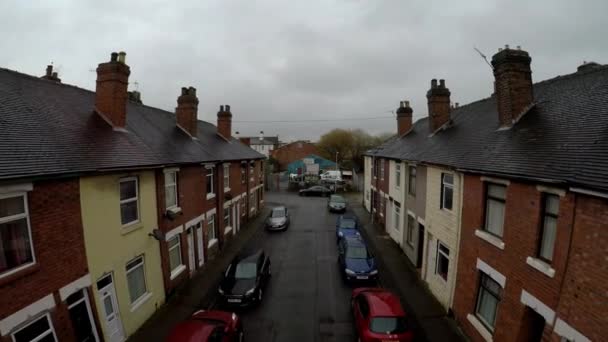 Aerial Footage Oldfield Street One Stoke Trents Poorer Areas Terrace — ストック動画