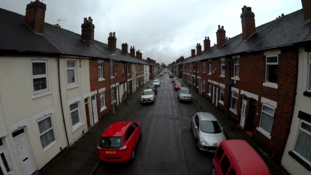 Aerial Footage Oldfield Street One Stoke Trents Poorer Areas Terrace — Video Stock