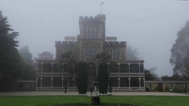 Old Castle Foggy Day — Stockvideo
