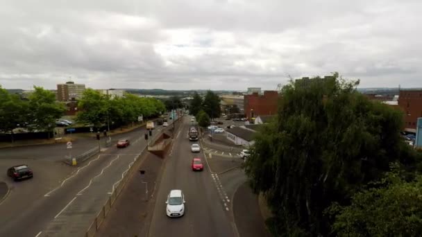 Luchtbeelden Van A50 Weg Bij Hanley Stoke Trent — Stockvideo