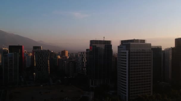 Skyline Shot Santiago Sunset — Stok Video