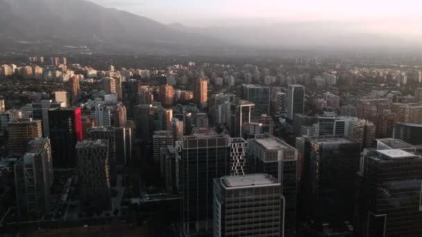 Santiago Daki Gökdelenlerin 360 Panoramik Görüntüsü — Stok video