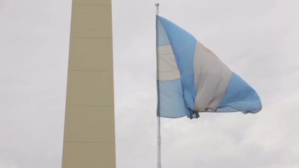 Slow Motion Shot Argentina Flag Beautiful Country South America — Stok video