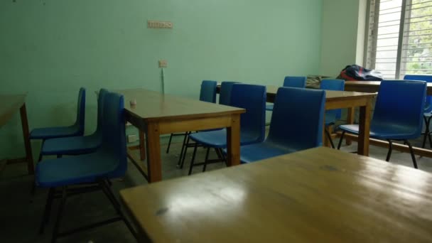 Empty Classroom Filmed Asia Filmed Red Dragon — Wideo stockowe