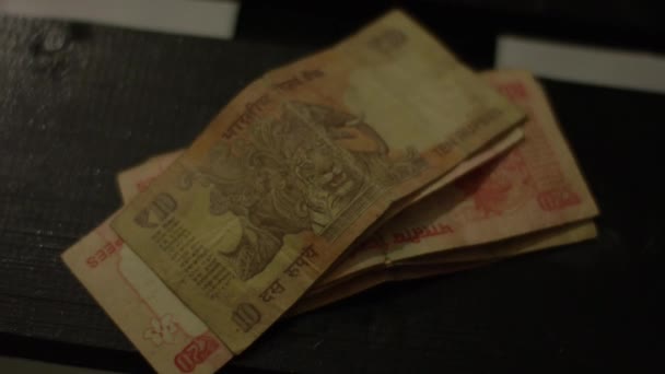 Taking Money Table Slow Motion — Vídeos de Stock