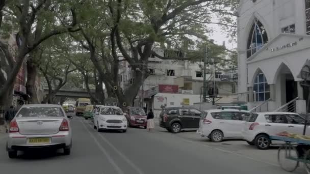 Indian Road Filming Sitting Bike Slow Motion — Wideo stockowe