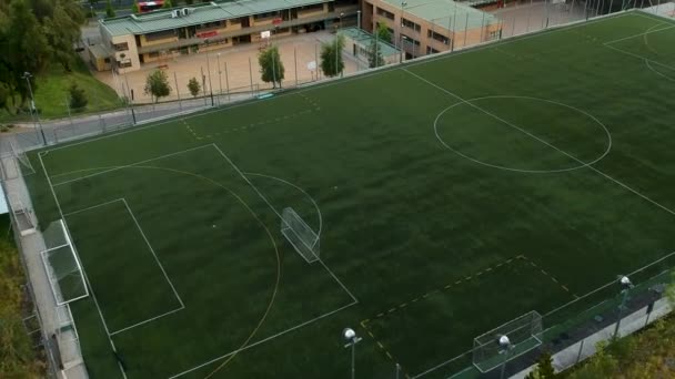 Aerial Footage Football Field Soccer — Stockvideo