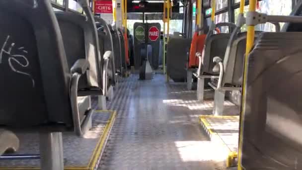 View Back City Bus — Vídeo de stock