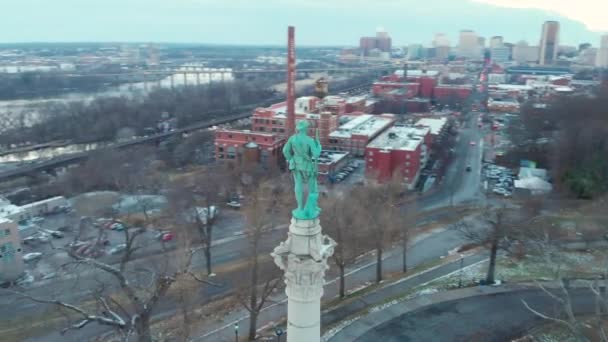 Richmond Confederate Soldier Statue Air — стокове відео