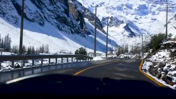 Driving Giant Mountains Cajn Del Maipo Chile — Vídeo de stock