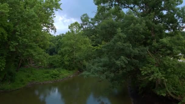 Rocky River Drone Footage Low Altitude — Stock video