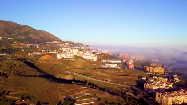 Panoramic View Fuengirola Malaga Spain Covered Fog — 비디오
