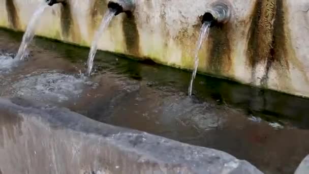 Slowmotion Video Jaula Fountain Monda Malaga Spain — Stockvideo