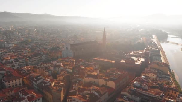 Aerial Cityscape Santa Maria Del Fiore Duomo Cathedral Florence Italy — Stock videók