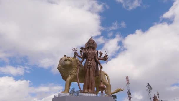 God Durga Timelapse Cloudy Sky Background — 비디오