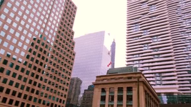 Panning Shot City Downtown Core — Stockvideo