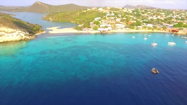 Drone Looking Shore Line Witn Hills Back — Video