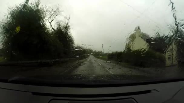 Driving Rain Derbyshire Driving Buxton Leek Bad Weather Dangerous Conditions — Stock video