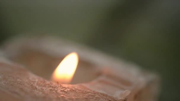 Close Candle Burning Flame — Αρχείο Βίντεο