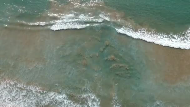 Aerial Shot Esmerald Waves Pacific Ocean — Wideo stockowe