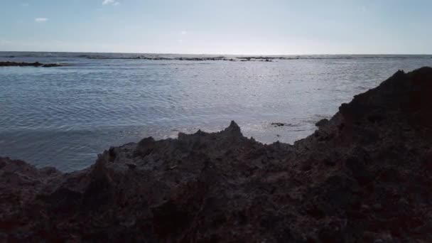 Combination Rocks Ocean Water Splash — Vídeo de Stock