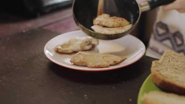 Girl Cooking Minimalistic Kitchen — Vídeo de Stock
