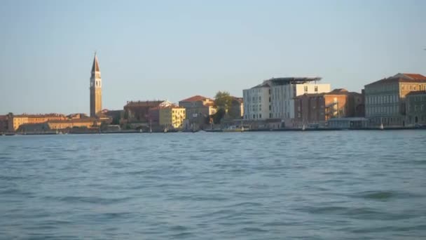 Cityscape Bell Tower Burano Venice Italy — Stockvideo