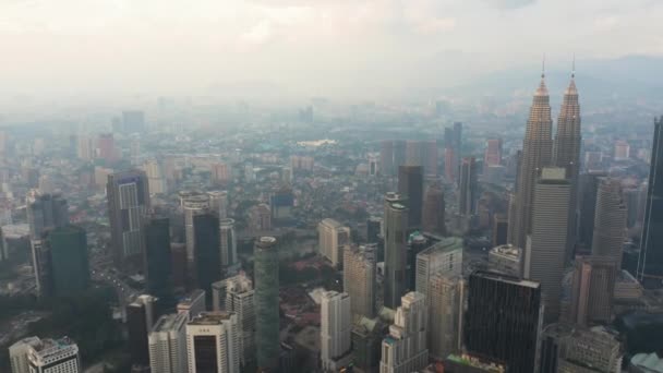 Cityscape Kuala Lumpur Downtown Aerial View Sunset Time Kuala Lumpur – stockvideo
