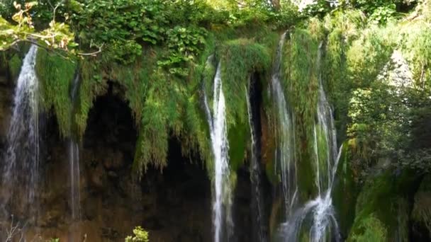 Waterfall Lake Plitvice Lakes Park Croatia — Vídeo de stock