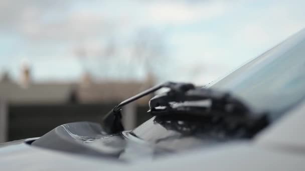 Windscreen Wipers Moving Car Window — Stockvideo