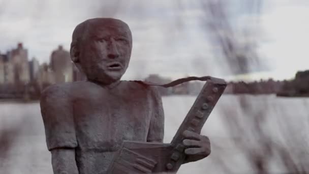 Video Statue Socrates Sculpture Park New York City — 图库视频影像