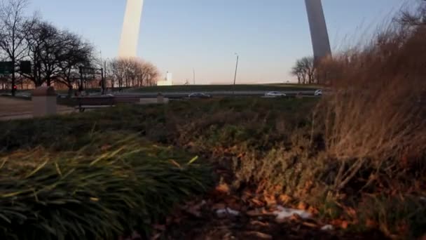 Shot Gateway Arch National Park Saint Louis Shot Pans Ground — Video