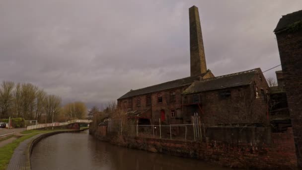 Eine Alte Verlassene Verlassene Töpferei Und Flaschenofen Longport Stoke Trent — Stockvideo