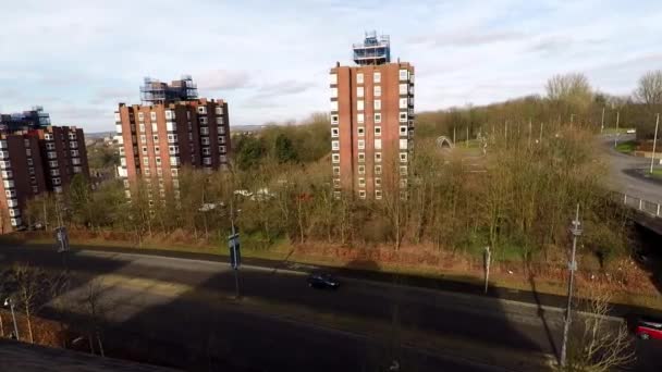 High Rise Tower Blocks Flats Built City Stoke Trent Accommodate — Stok video