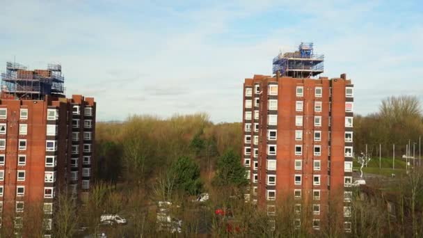 High Rise Tower Blocks Flats Built City Stoke Trent Accommodate — Stock videók