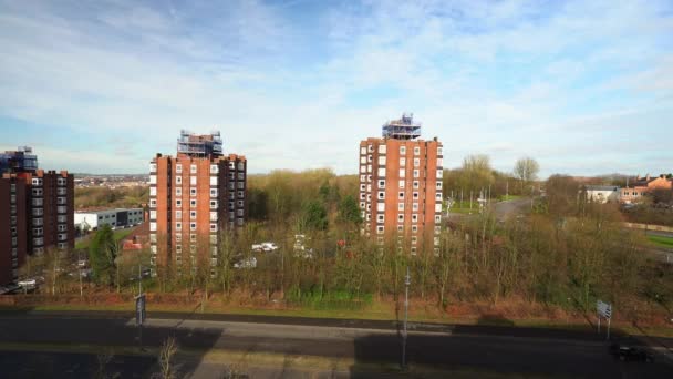 High Rise Tower Blocks Flats Built City Stoke Trent Accommodate — Video Stock