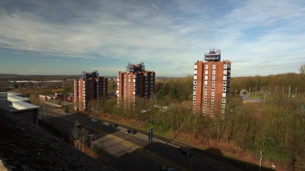 High Rise Tower Blocks Flats Built City Stoke Trent Accommodate — Wideo stockowe