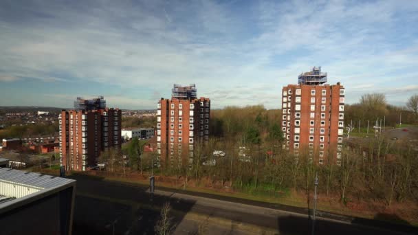 High Rise Tower Blocks Flats Built City Stoke Trent Accommodate — ストック動画