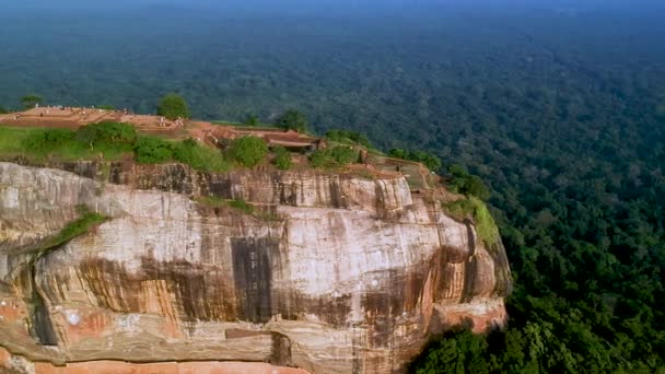 Aerial Lion Rock Sigariya Rock Fortress Dambulla Sri Lanka — Video