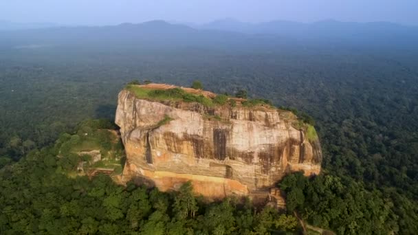 Aerial Lion Rock Sigiriya Rock Fortress Dambulla Sri Lanka — Video