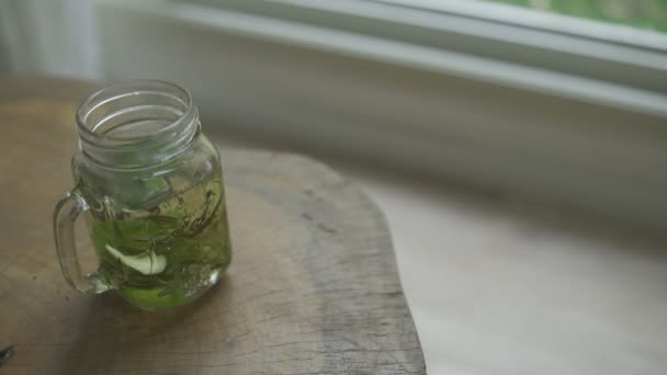 Herbal Tea Held Hands Living Room Garden — Wideo stockowe