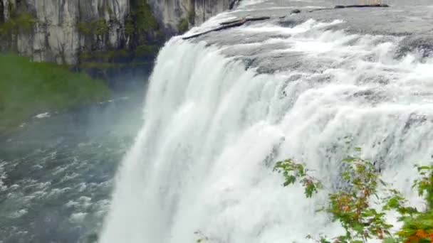 Beautiful Slow Motion View Mesa Falls Idaho — Stock video