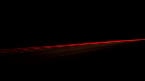 Freeway Timelapse Taken Night Car Motion Light Blurs Passing Camera — Vídeo de stock