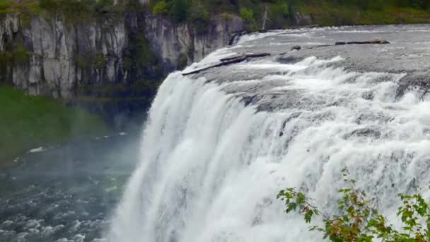 Beautiful Slow Motion View Mesa Falls Idaho — Stockvideo