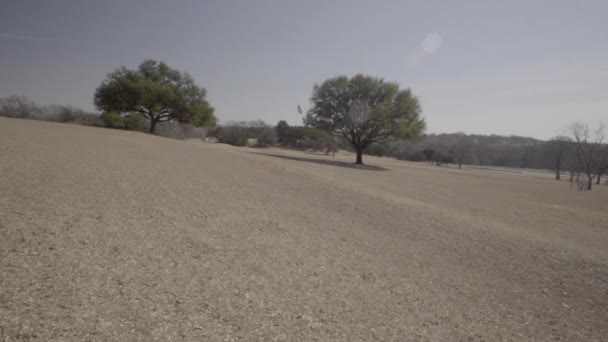 Moving Shot Open Field Park You Can See American Flag — Stockvideo