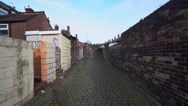 Footage Back Alley Side Streets One Stoke Trents Poorer Areas — Stock video