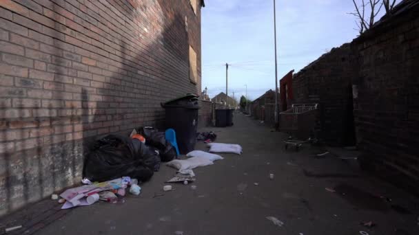 Waste Being Fly Tipped Rubbish Dumping Hazardous Waste Littering Fly — Stok video