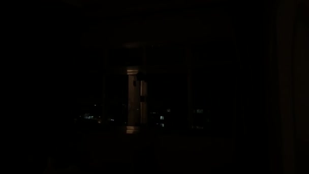 Lightnings Window Silhouette 10X Slowmotion Sao Paulo Brazil — Wideo stockowe